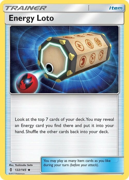 Energy Loto Card Front