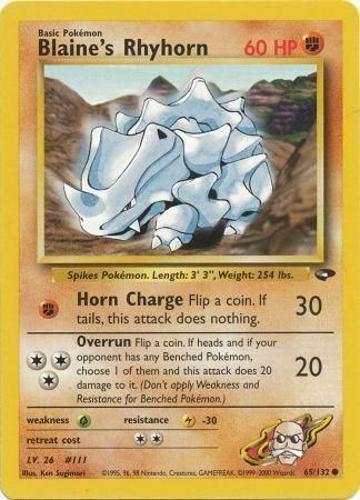 Blaine's Rhyhorn Card Front