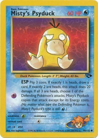 Misty's Psyduck 90/132 Gym Challenge Pokemon Card 