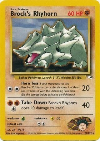 Brock's Rhyhorn Card Front