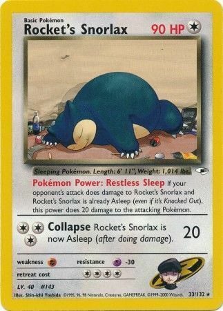 Rocket's Snorlax Card Front