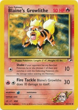 Blaine's Growlithe Card Front