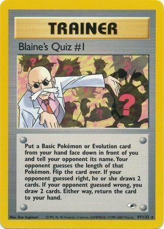 Blaine's Quiz #1 Card Front