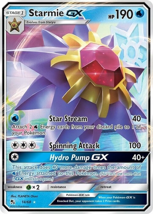 Starmie GX [Star Stream | Spinning Attack | Hydro Pump GX] Card Front