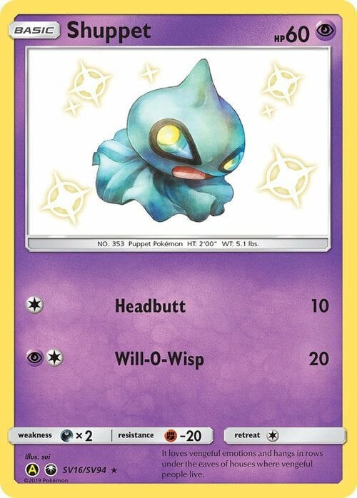 Shuppet [Headbutt | Will-O-Wisp] Card Front