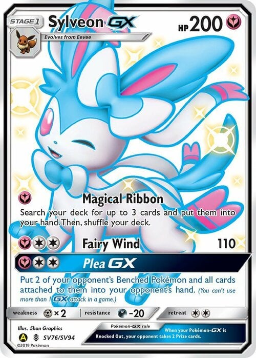 Sylveon GX [Magical Ribbon | Fairy Wind] Card Front