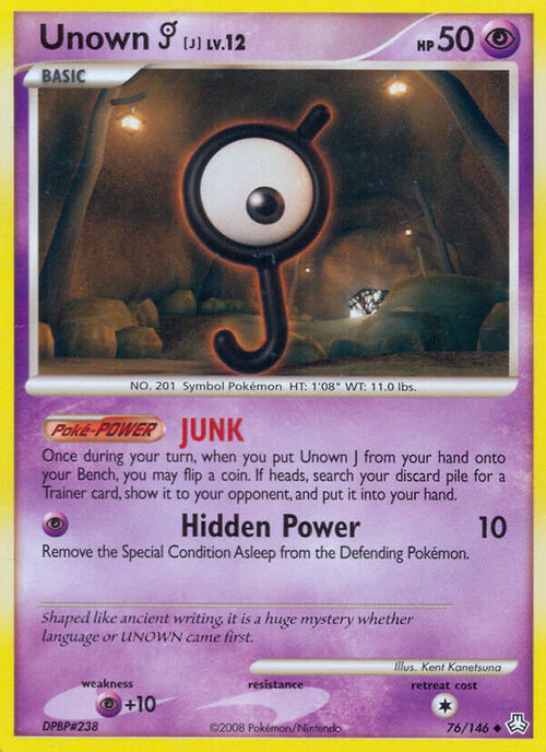 Unown [J] Lv.12 Card Front