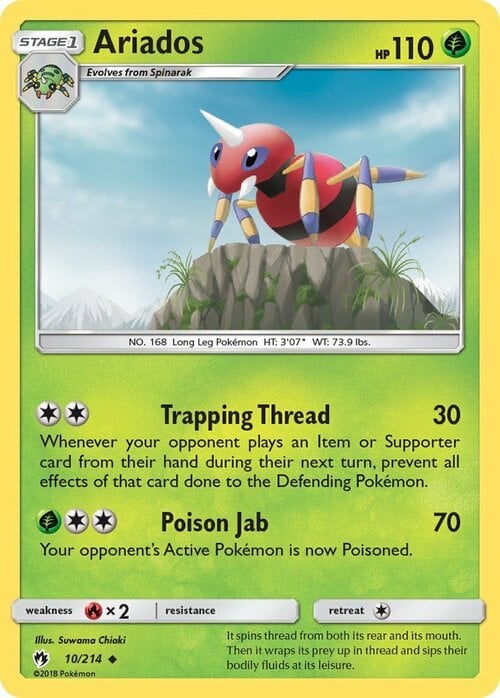 Ariados [Trapping Thread | Poison Jab] Card Front