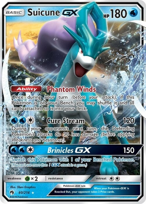 Suicune GX [Phantom Winds | Cure Stream | Brinicle GX] Card Front