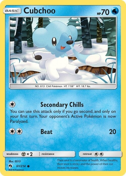 Cubchoo [Secondary Chills | Beat] Card Front