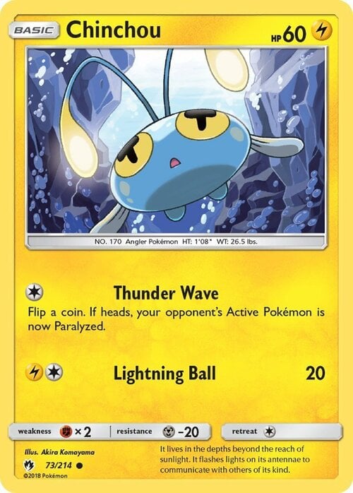 Chinchou [Thunder Wave | Lightning Ball] Card Front