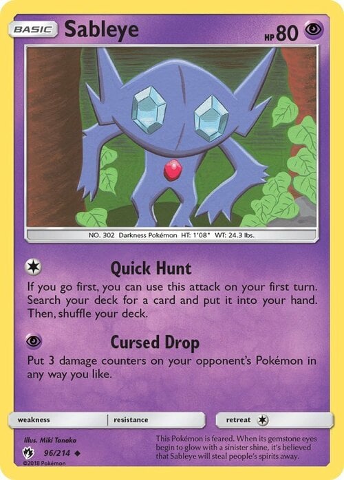 Sableye [Quick Hunt | Cursed Drop] Card Front