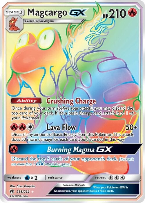 Magcargo GX [Crushing Charge | Lava Flow | Burning Magma GX] Card Front