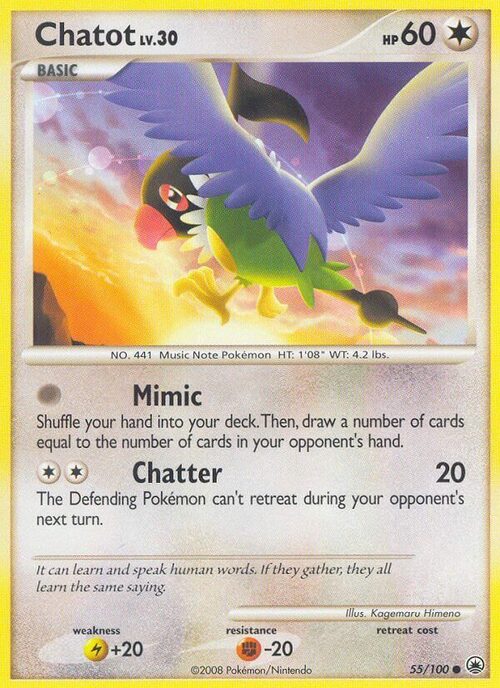 Chatot Lv.30 Card Front