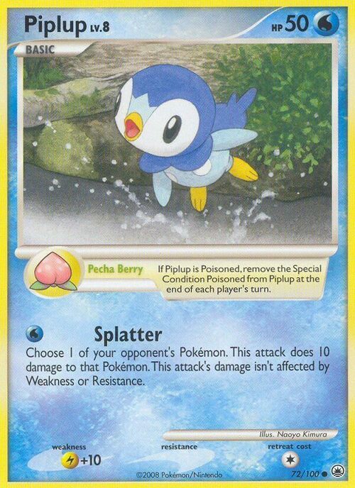 Piplup Lv.8 Card Front