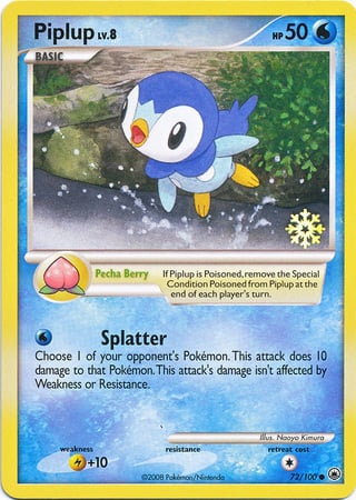 Piplup Lv.8 Card Front