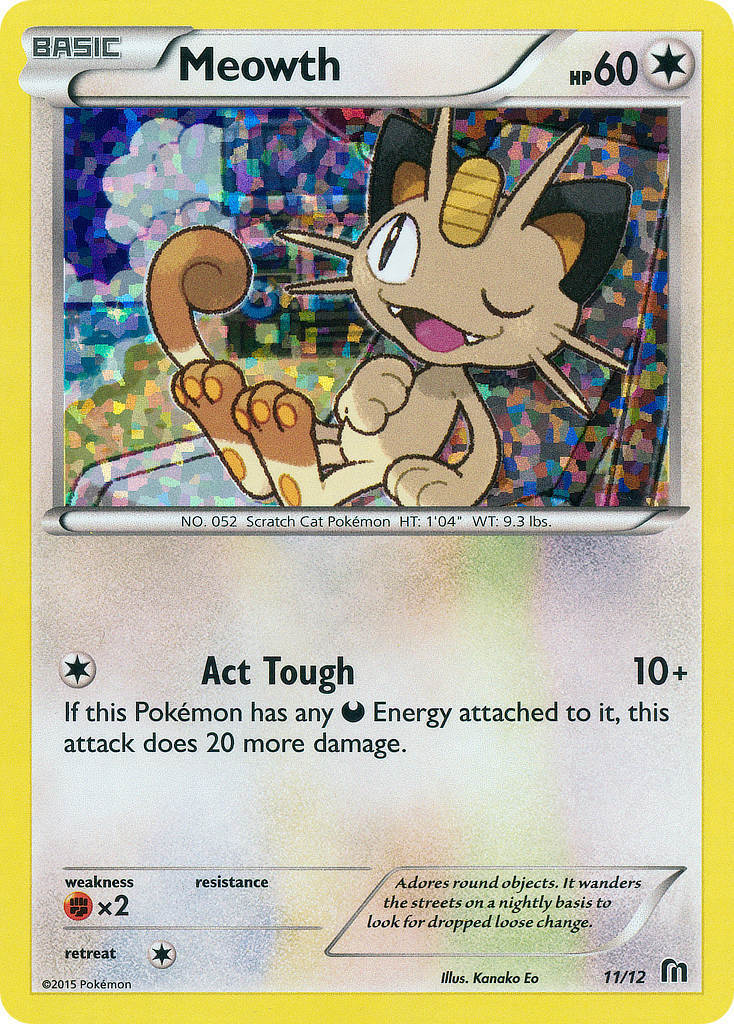 holographic meowth card Meowth - 048/064 - Shrouded Fable