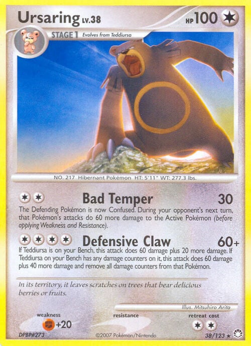 Ursaring Lv.38 Card Front