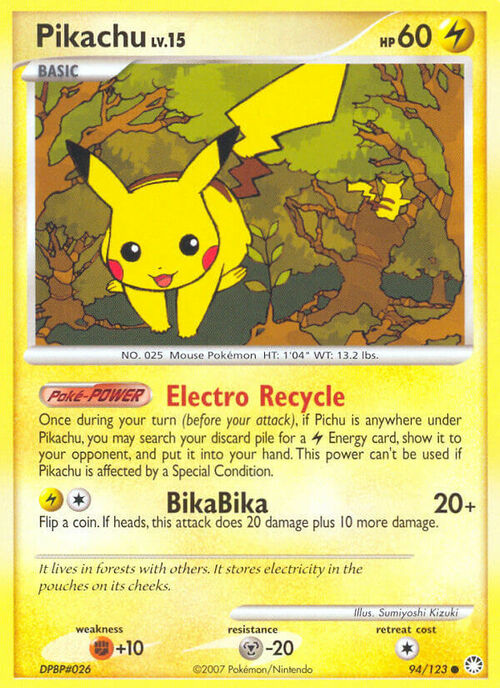 Pikachu Lv.15 [Electro Recycle | BikaBika] Card Front
