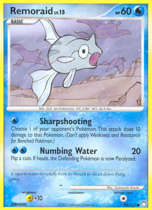 Remoraid Lv.15 [Sharpshooting | Numbing Water] Card Front