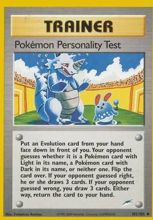 Pokémon Personality Test Card Front