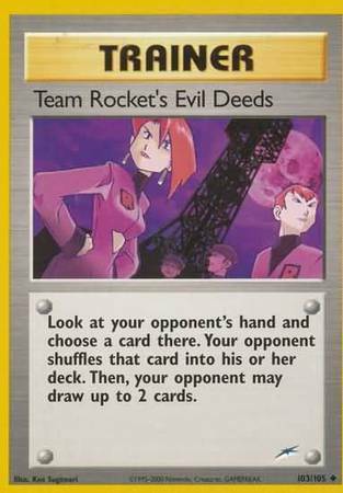 Team Rocket's Evil Deeds Card Front