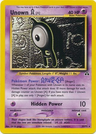 unown pokemon card price A Neo Discovery | Pokémon Preserved in a tamper Unown (M) Price - Unseen