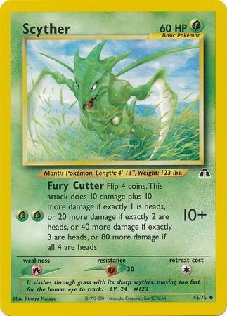 all scyther pokemon cards Pokemon Card HeartGold SoulSilver HS Undaunted Common Scyther 65/90 –  PokeOrder.com main image 0