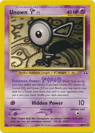 Unown F Card Front