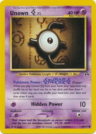 Unown E Card Front