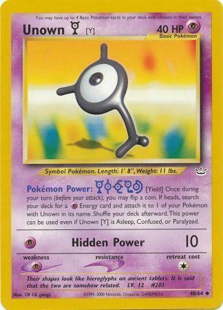 Unown Y Card Front