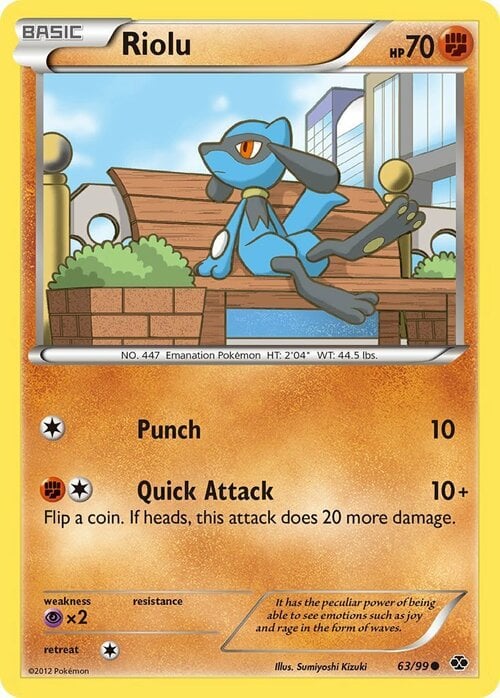 Riolu [Punch | Quick Attack] Card Front