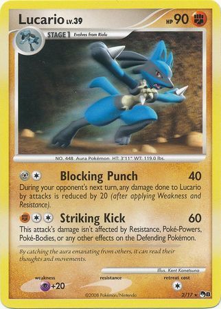 lucario pokemon card price Fighting Somersault Kick (100) Weakness Psychic 2 Resistance None None Retreat Cost Lucario 14/95 Price 2026 |