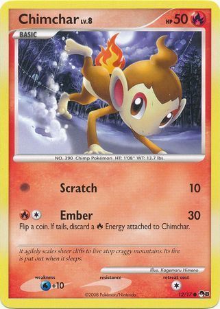 chimchar holographic card Pokemon - - 024/172 - Common Reverse Holo Fire Colorless Fury Swipes (10) Flip 3 coins Pokemon Chimchar Holographic Card