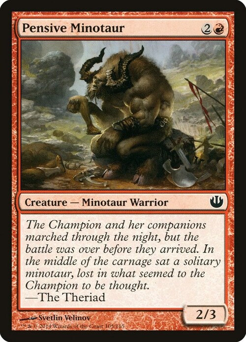 Pensive Minotaur Card Front