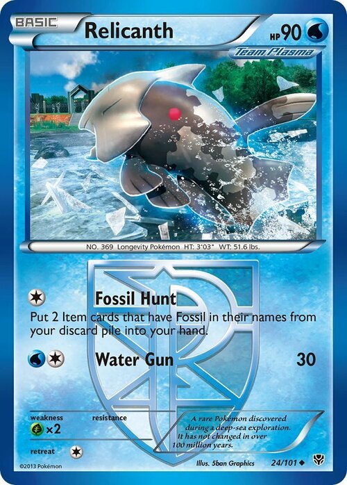Relicanth [Fossil Hunt | Water Gun] Card Front