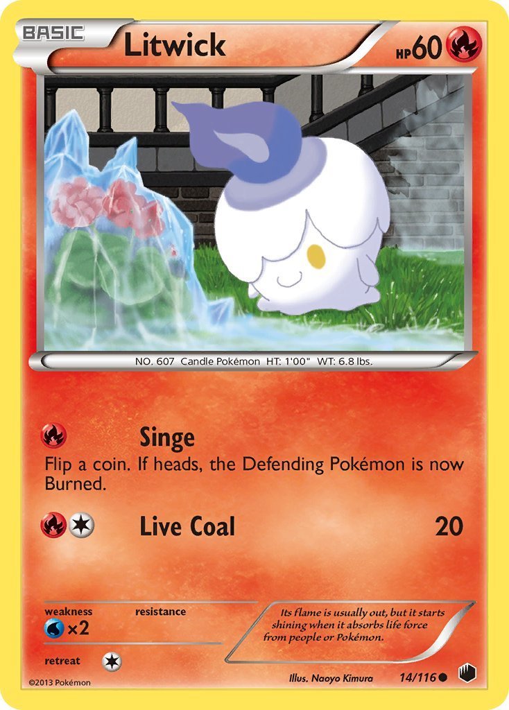 litwick pokemon card value Basic Litwick HP 60 Kindling Panic Attack Rarity Red Pokmon Card
