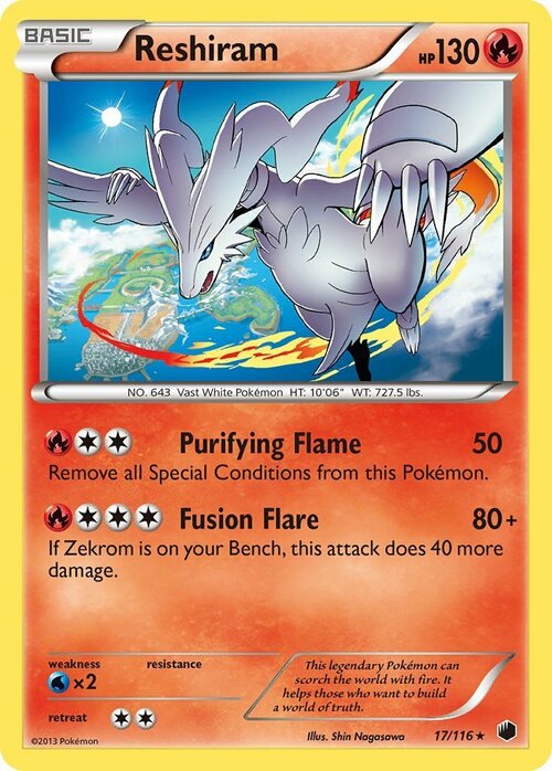 Reshiram [Purifying Flame | Fusion Flare] Card Front