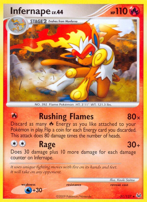 infernape pokemon card My goal is to get every in a PSA 9 or 10. The journey has started : r/pokemoncardcollectors Fire / 150 / Stage 2 Pokemon Diamond & Pearl Inferno