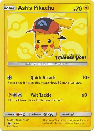 Ash's Pikachu [Quick Attack | Volt Tackle] Card Front