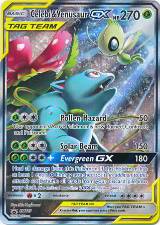 Celebi & Venusaur GX Card Front