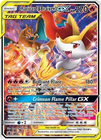 Charizard & Braixen GX Card Front