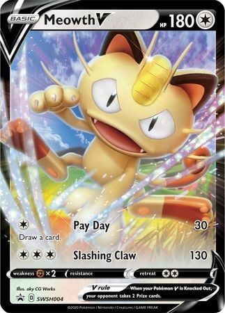 Meowth V [Pay Day | Slashing Claw] Card Front
