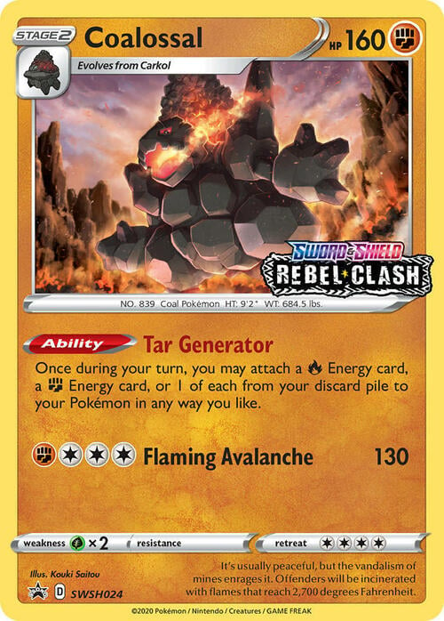 Coalossal [Tar Generator | Flaming Avalanche] Card Front