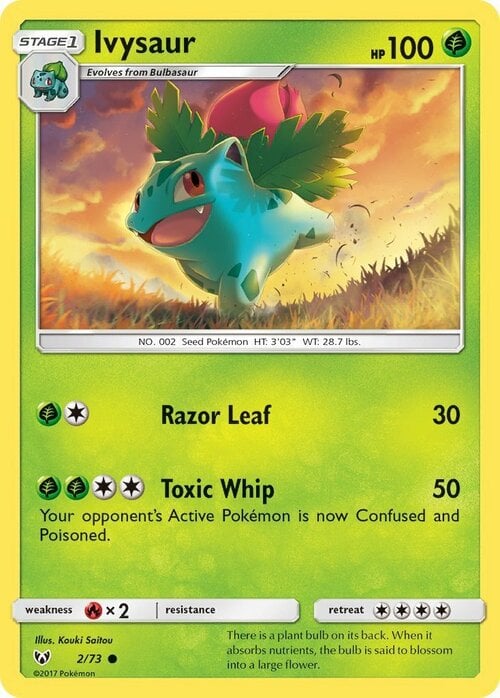 Ivysaur [Razor Leaf | Toxic Whip] Card Front