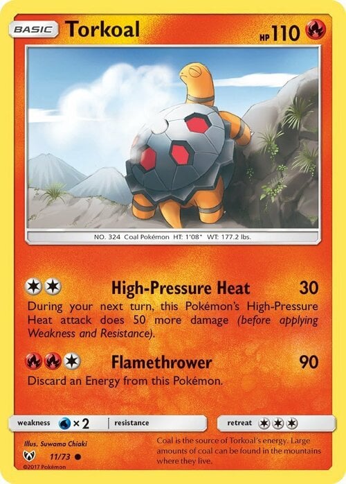 Torkoal [High-Pressure Heat | Flamethrower] Card Front