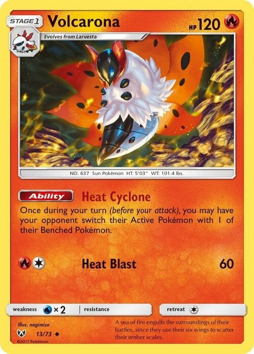 Volcarona [Heat Cyclone | Heat Blast] Card Front