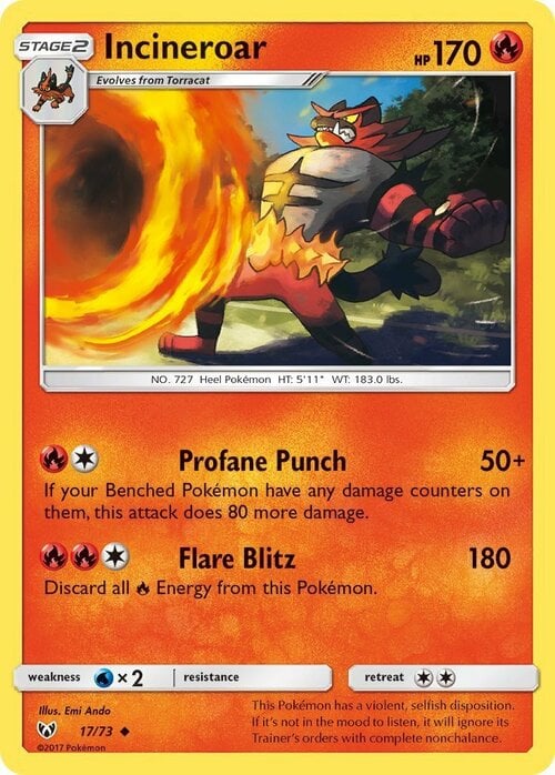 Incineroar [Profane Punch | Flare Blitz] Card Front