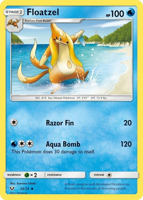 Floatzel [Razor Fin | Aqua Bomb] Card Front