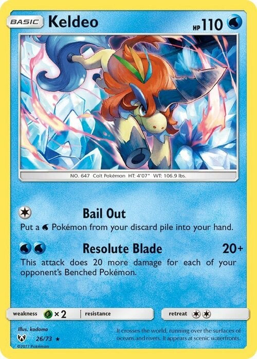 Keldeo [Bail Out | Resolute Blade] Card Front